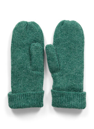 Zizzi Knitted mittens, Evergreen Melange, Packshot image number 0