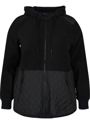 Zizzi Sports jacket in teddy and quilted fabric, Black, Packshot image number 0