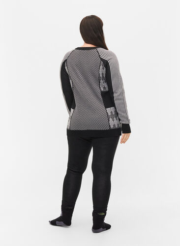 Zizzi Ski leggings in wool, Medium Grey Comb, Model image number 1