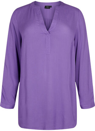 Zizzi Viscose tunic with v-neckline, Deep Lavender, Packshot image number 0