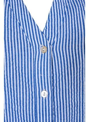 Zizzi Striped cotton shirt with 3/4 sleeves, Surf the web Stripe, Packshot image number 2