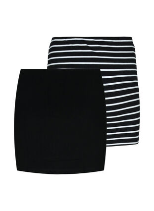 Zizzi Przedluzacz topu 2-pack, Black/Black Stripe, Packshot image number 1