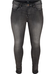 Super waskie jeansy Amy z wysokim stanem, Dark Grey Denim, Packshot