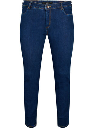 Zizzi Jeansy Emily o dopasowanym kroju z normalna talia, Dark blue, Packshot image number 0