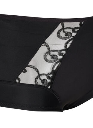 Zizzi Panty with high waist and mesh, Black, Packshot image number 2