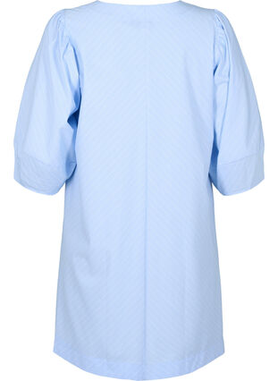 Zizzi Sukienka z wiazaniami i rekawami 3/4, Blue Stripe, Packshot image number 1