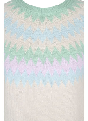 Zizzi Jacquard knit jumper, Birch Mel. Comb., Packshot image number 2