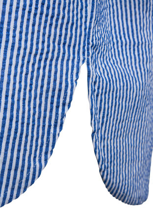 Zizzi Striped cotton shirt with 3/4 sleeves, Surf the web Stripe, Packshot image number 3