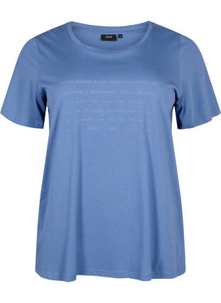 Zizzi T-shirt z motywem tekstowym, Moonlight B. W.Navy, Packshot image number 0