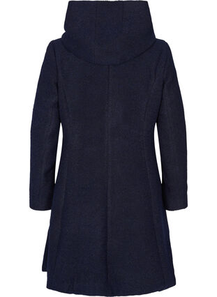 Zizzi Coat with a hood and A-line cut, Night Sky Mel., Packshot image number 1