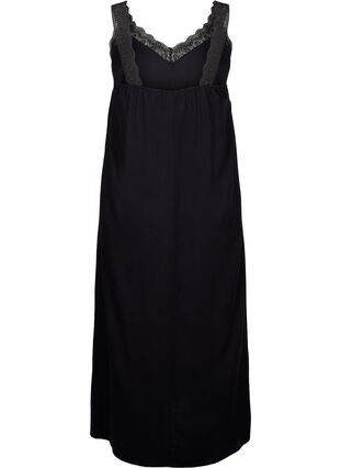 Zizzi Sukienka o dlugosci midi z wiskozy i koronki, Black, Packshot image number 1