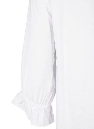 Zizzi Dluga koszula z wiskozy z koronkowymi detalami, Bright White, Packshot image number 3