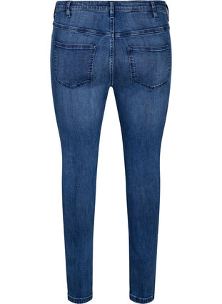 Zizzi Bardzo waskie jeansy Amy z przetarciami, Blue Denim, Packshot image number 1