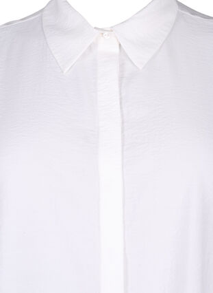 Zizzi Dluga koszula z wiskozy z krótkimi rekawami, Bright White, Packshot image number 2