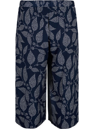 Zizzi Spodnie culotte z nadrukiem, Navy B. w. Dot Leaf, Packshot image number 1