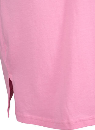 Zizzi Jednokolorowa koszulka typu oversize z dekoltem w szpic, Rosebloom, Packshot image number 3