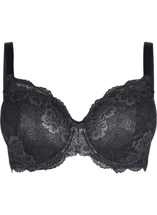 Zizzi Cup bra with lace and underwire, Black, Packshot image number 0