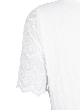 Zizzi Wieczorowa sukienka z koronka i talia w stylu empire, Bright White, Packshot image number 3