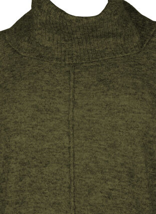 Zizzi Melanzowy sweter z dzianiny z golfem, Winter Moss Mel., Packshot image number 2