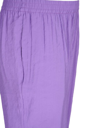 Zizzi Loose viscose blend trousers with elastic trim, Royal Lilac, Packshot image number 2