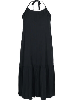 Zizzi Long beach dress in viscose, Black, Packshot image number 0