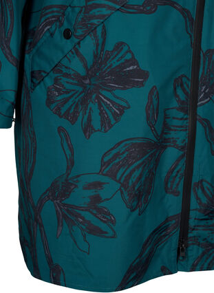 Zizzi Kurtka przeciwdeszczowa z nadrukiem, Deep Teal Black, Packshot image number 3