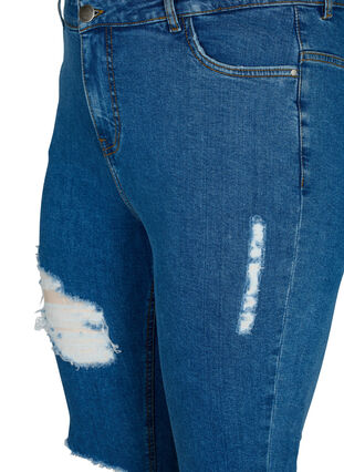 Zizzi Obcisle jeansy z rozdarciami, Blue denim, Packshot image number 2