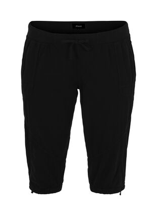 Zizzi Bawelniane spodnie capri, Black, Packshot image number 0