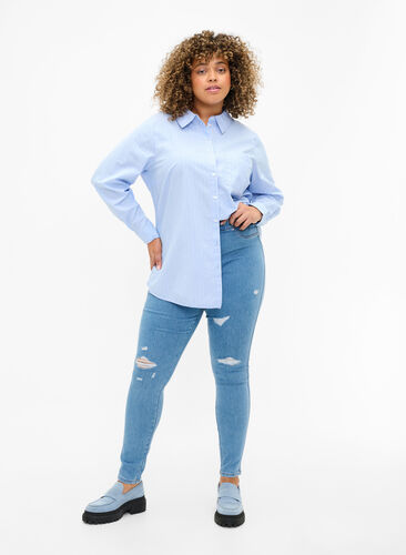 Zizzi Podarte jegginsy, Light Blue, Model image number 0