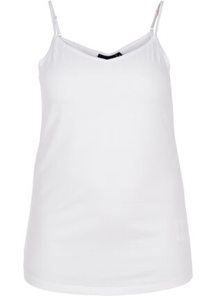 Zizzi Top typu basic na ramiaczkach, Bright White, Packshot image number 0