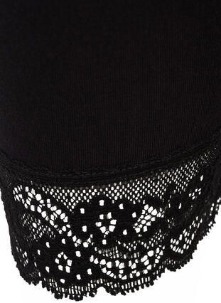 Zizzi Legginsy 3/4 w stylu basic z koronkowymi brzegami, Black, Packshot image number 2