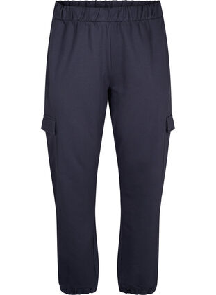 Zizzi Spodnie dresowe z kieszeniami cargo, Ombre Blue, Packshot image number 0