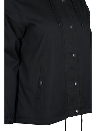 Zizzi Parka jacket with hood and welt pockets, Black, Packshot image number 3