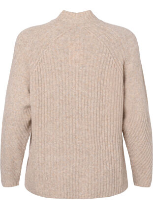 Zizzi Sweter z golfem o prazkowanej fakturze, Simply Taupe Mel., Packshot image number 1