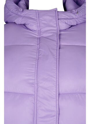 Zizzi Short puffer jacket with hood, Lavender, Packshot image number 2