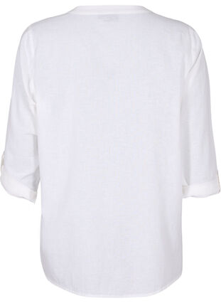 Zizzi Cotton blouse with lace details, Bright White, Packshot image number 1