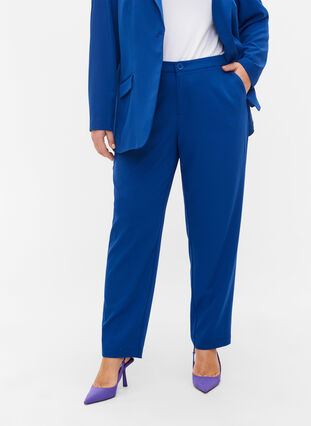 Zizzi Classic trousers with pockets, Surf the web, Model image number 2