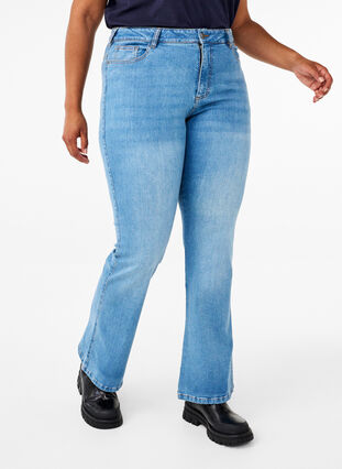 Zizzi  Jeansy typu bootcut Ellen z wysokim stanem, Light blue, Model image number 2