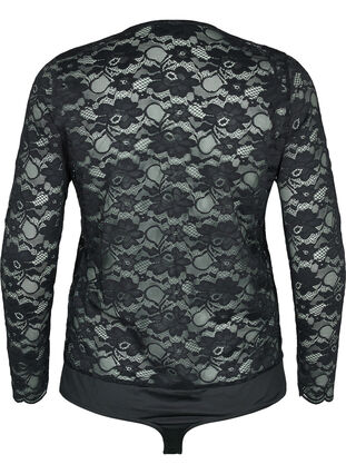 Zizzi Lace body with long sleeves, Black, Packshot image number 1