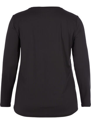 Zizzi Top do fitnessu z dlugimi rekawami, Black, Packshot image number 1