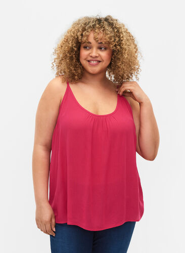 Zizzi Top na ramiaczkach z wiskozy, Bright Rose, Model image number 0