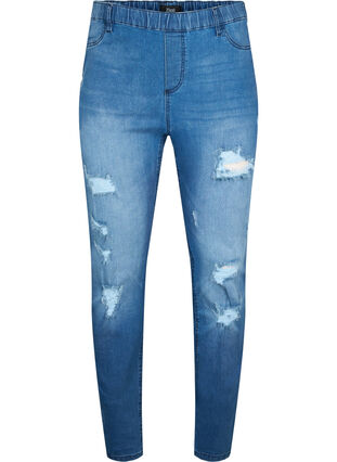 Zizzi Jeggings with rip, Dark blue, Packshot image number 0