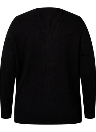 Zizzi Dzianinowy sweter z koperta, Black, Packshot image number 1