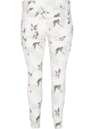 Zizzi High waisted Amy jeans with floral print, White Flower AOP L78, Packshot image number 1