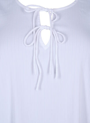 Zizzi Tunika z wiskozy z wiazaniami, Bright White, Packshot image number 2