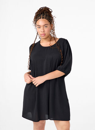 Zizzi Krótka sukienka z ozdobna kokardka z tylu, Black, Model image number 0
