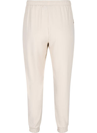 Zizzi Trousers with pockets and elasticated trim, Warm Sand, Packshot image number 1