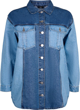Zizzi Kolorowa kurtka jeansowa, Light Blue Denim, Packshot image number 0