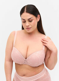 Lace bra with underwire, Pale Mauve, Model