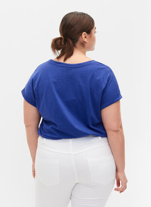 Zizzi Koszulka z krótkimi rekawami wykonana z mieszanki bawelny, Royal Blue, Model image number 1